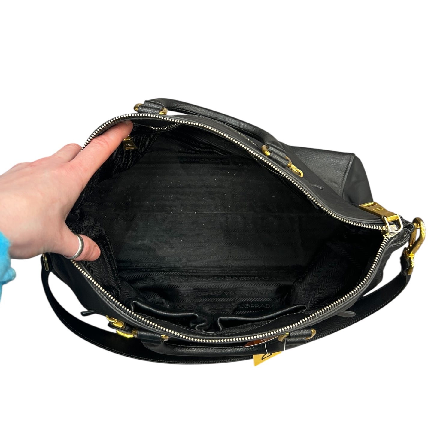 Handbag Luxury Designer By Prada In Black, Size:Large