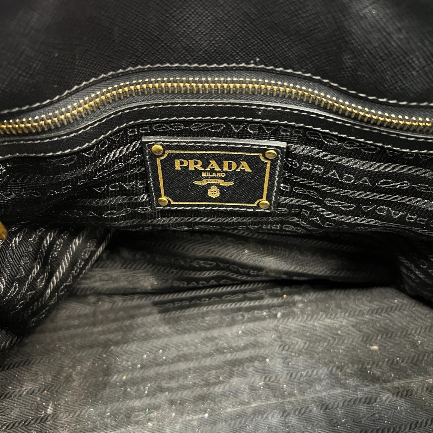 Handbag Luxury Designer By Prada In Black, Size:Large