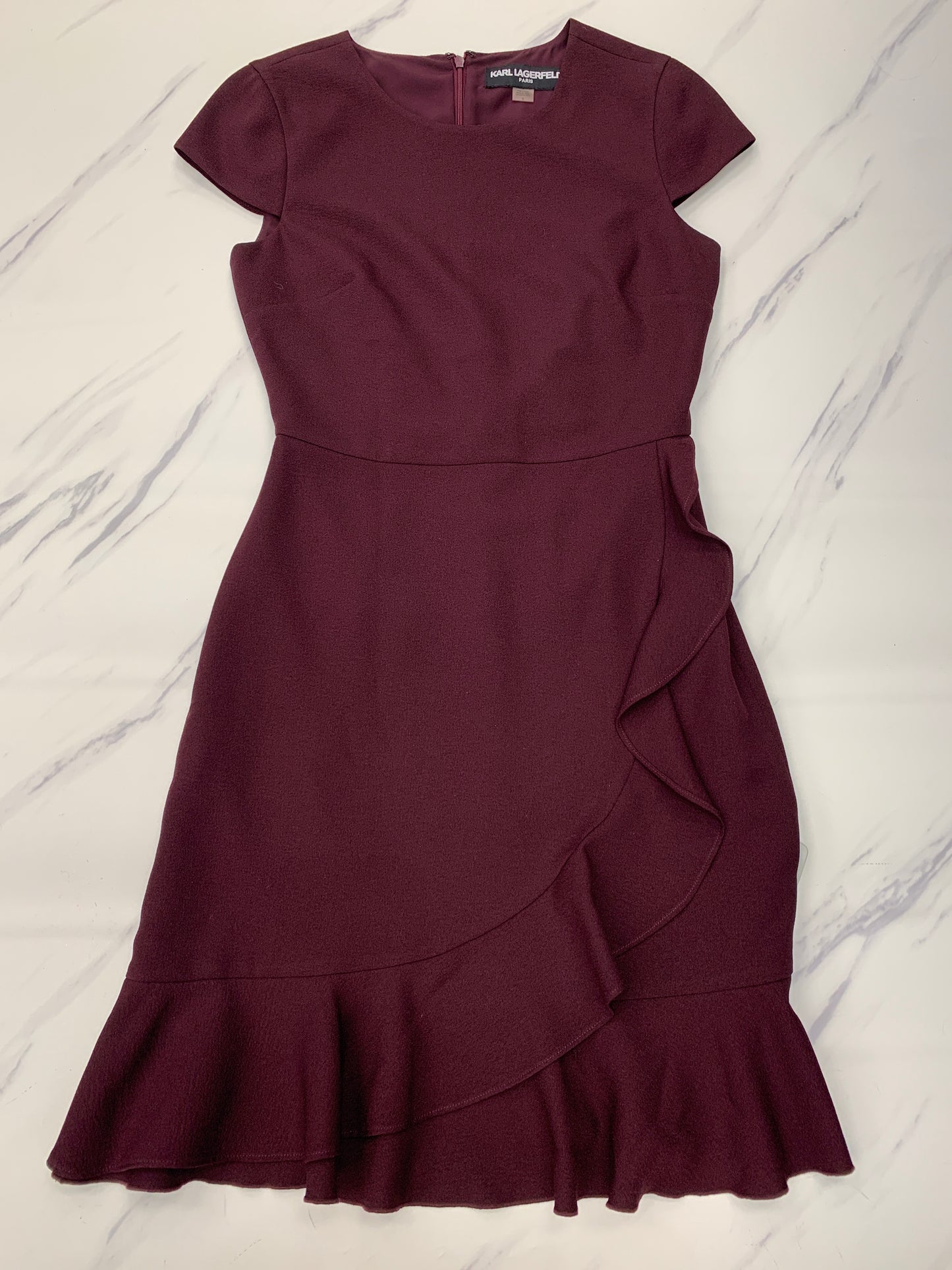 Dress Designer By Karl Lagerfeld In Maroon, Size:0