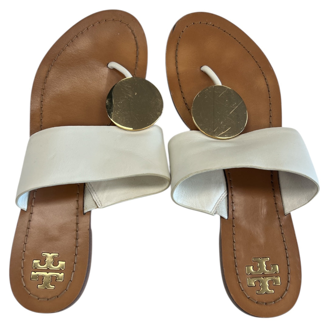 Sandals Designer By Tory Burch In White, Size:9