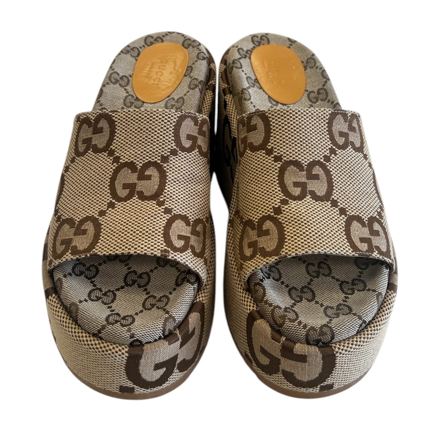 Sandals Luxury Designer By Gucci In Bronze, Size:9