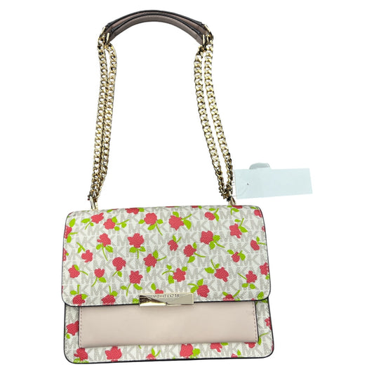 Handbag Designer By Michael Kors In Pink & White, Size:Medium