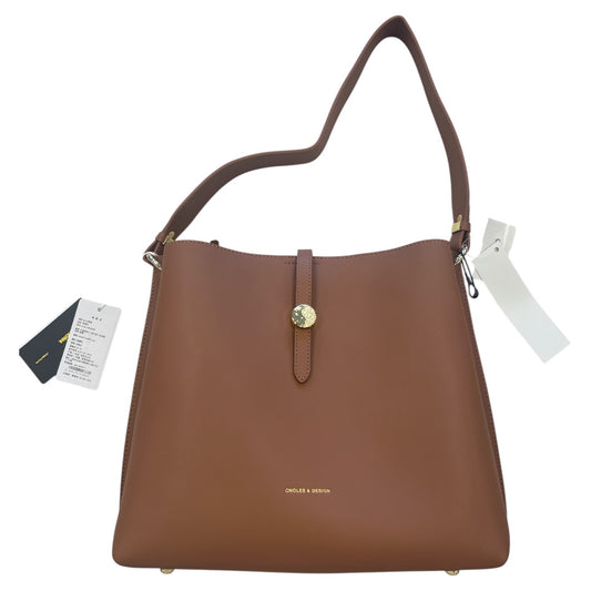Handbag Leather By Cmb In Brown, Size:Medium