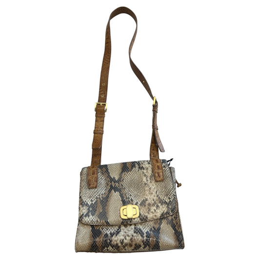 Crossbody Designer By Brahmin In Snakeskin Print, Size:Large