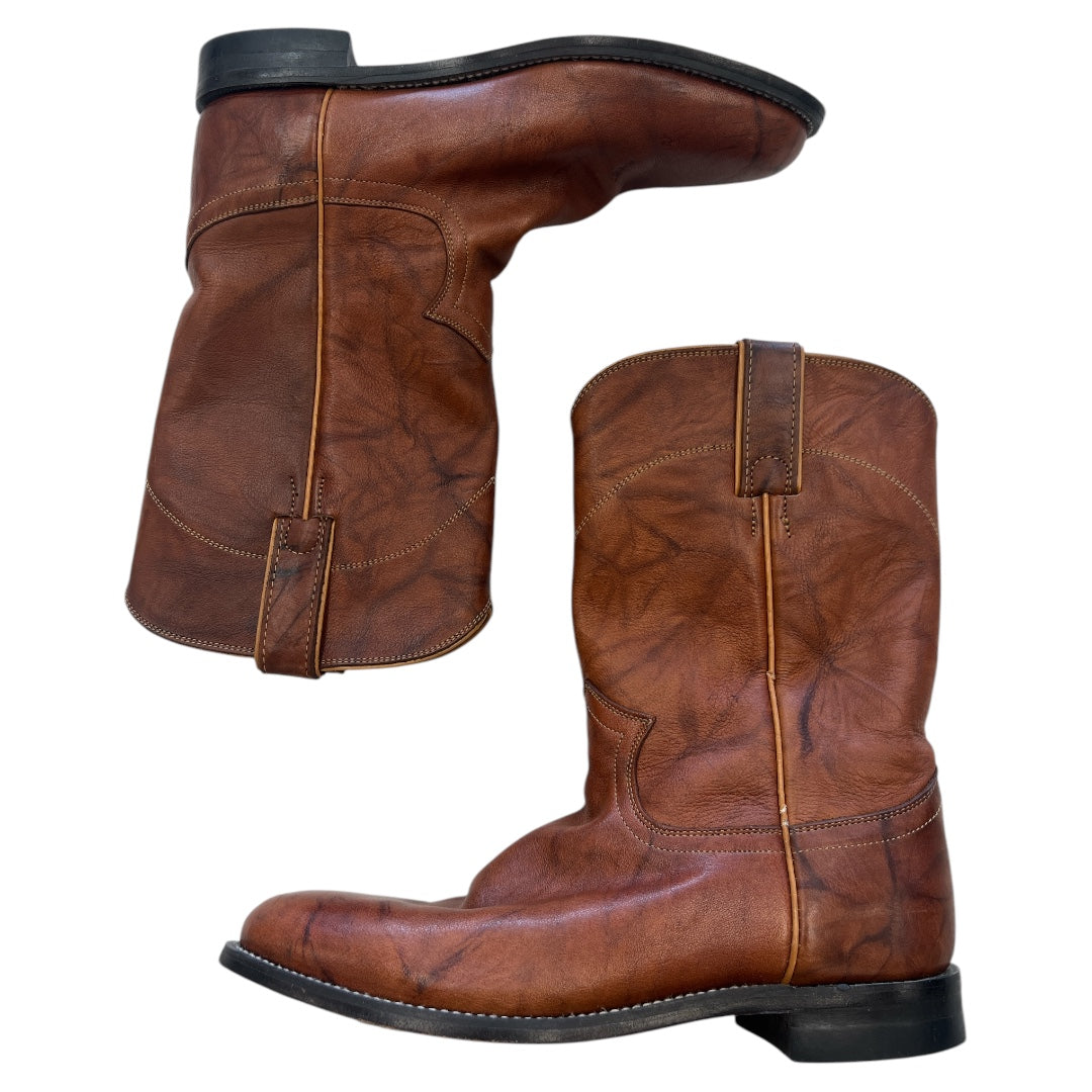 Boots Western By Justin In Brown, Size:8