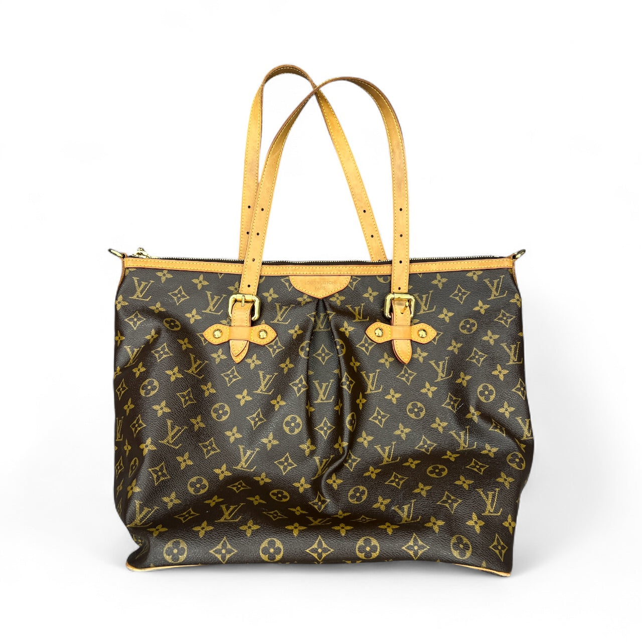 Handbag Luxury Designer By Louis Vuitton In Brown, Size:Large