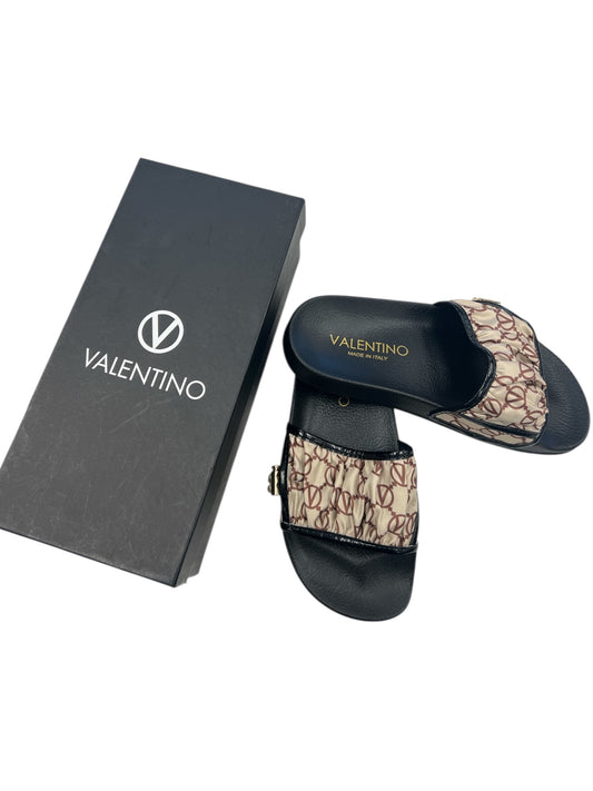 Sandals Designer By Valentino-Mario In Black, Size:7.5