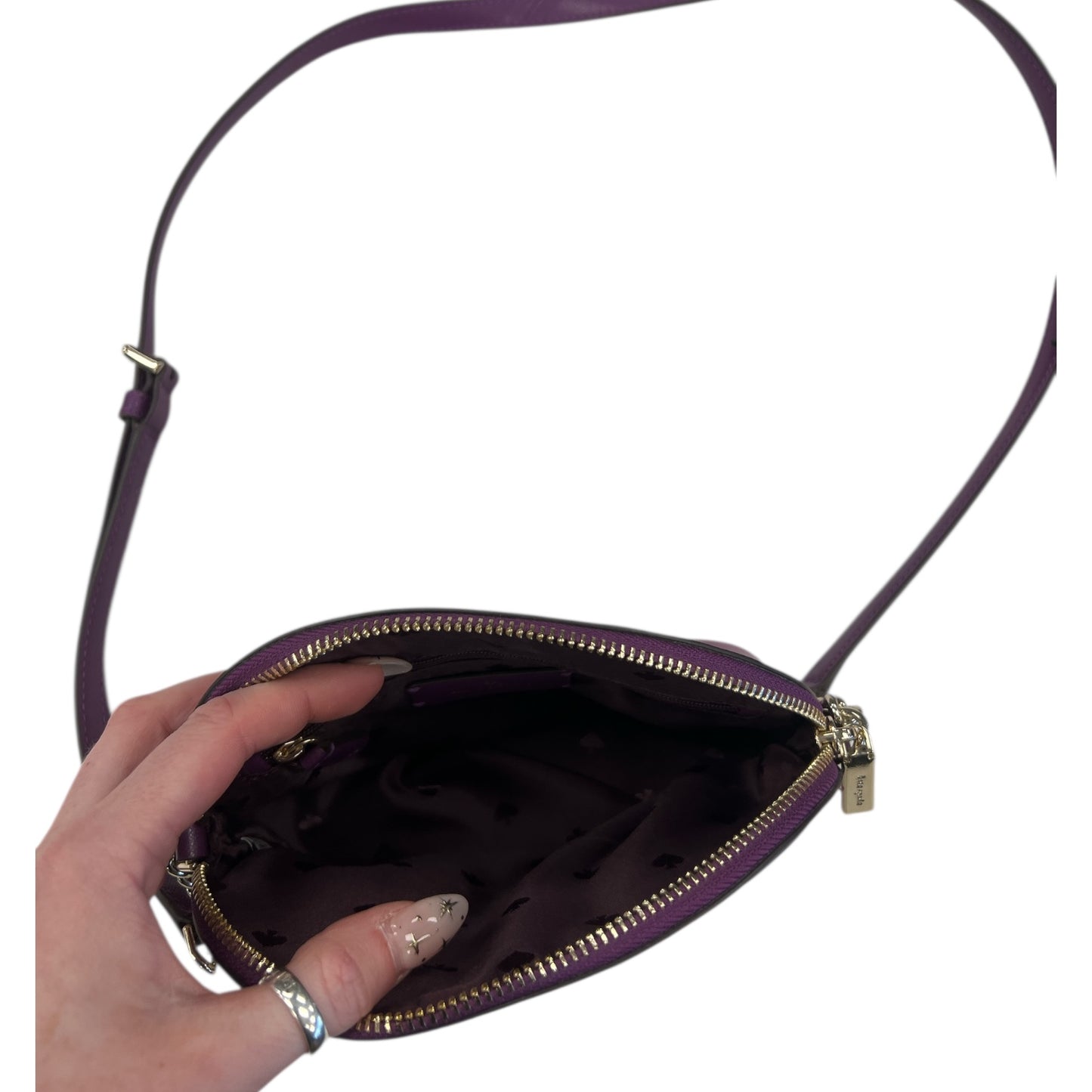 Crossbody Designer By Kate Spade In Purple, Size:Small