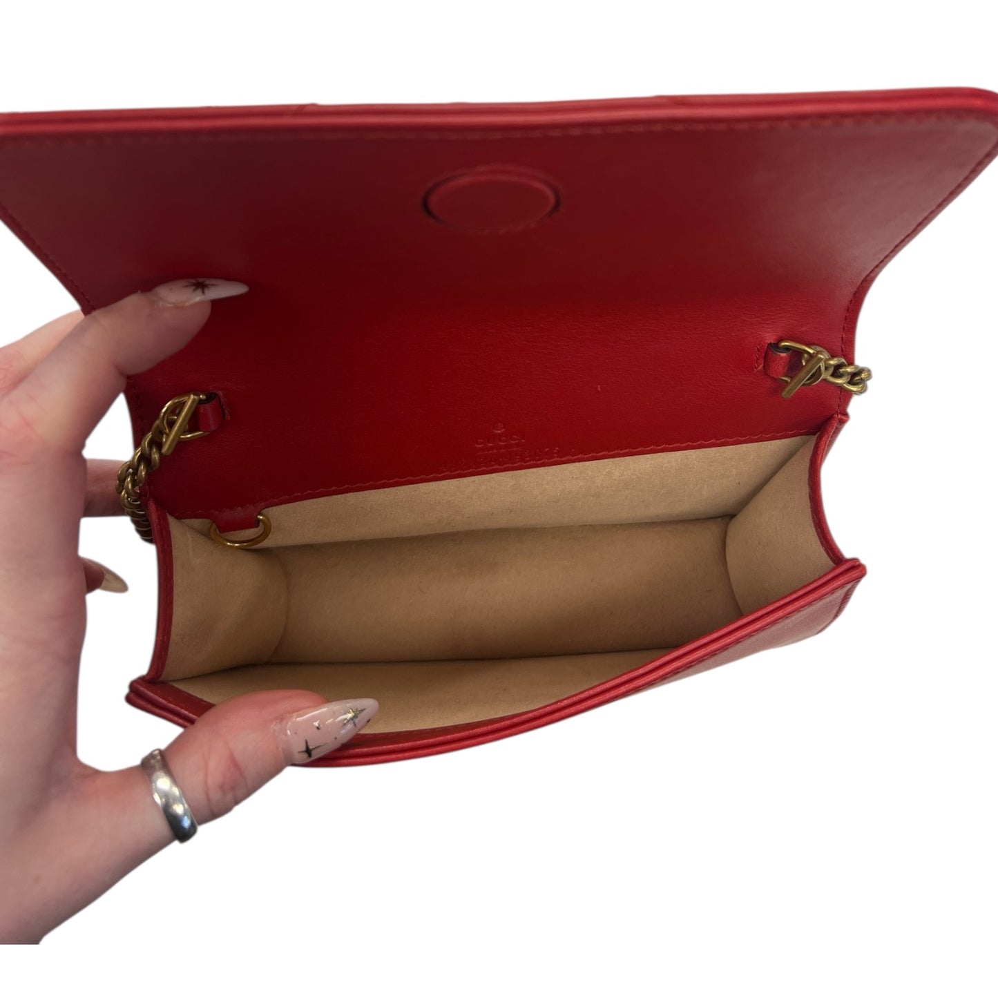 Crossbody Luxury Designer By Gucci In Red, Size:Small