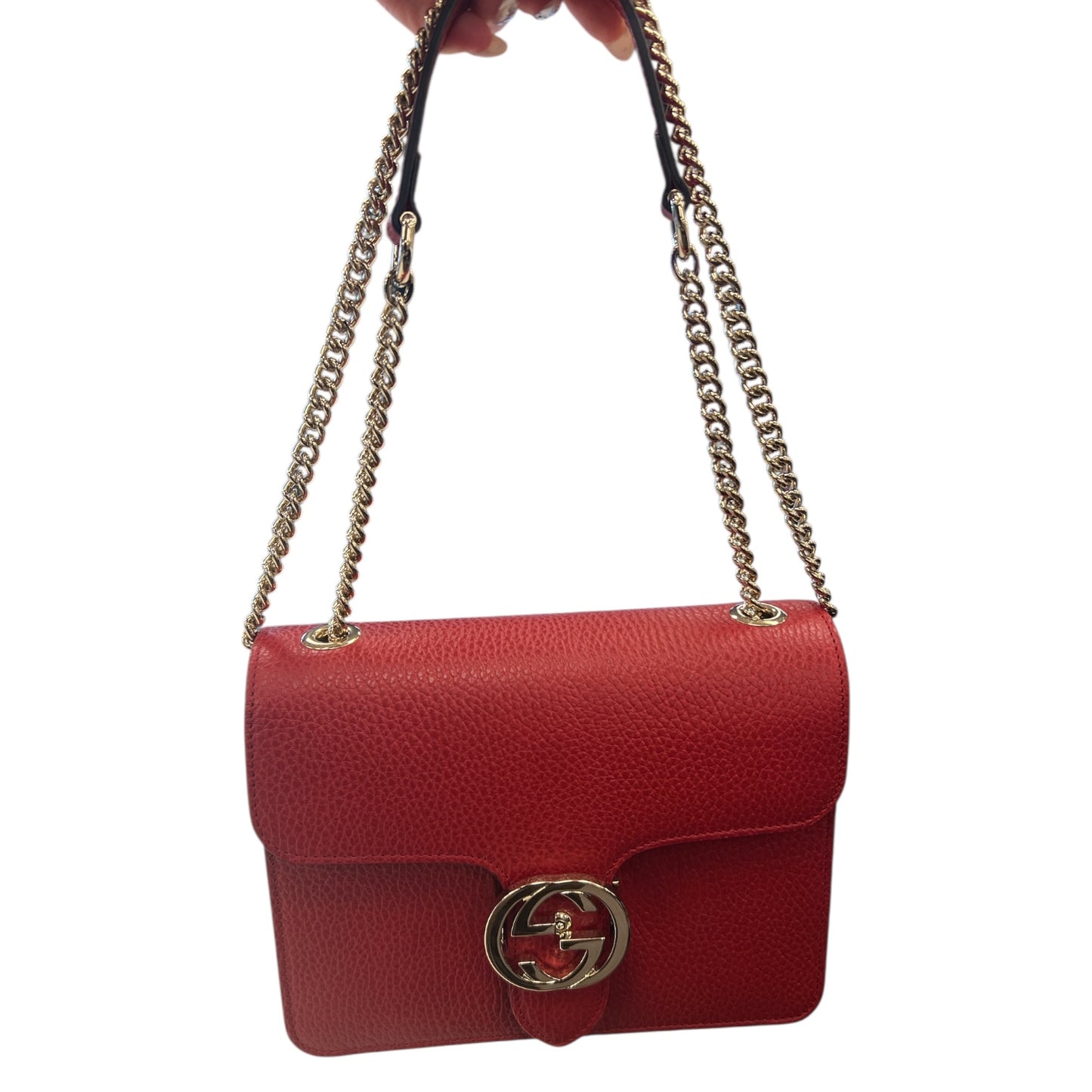 Crossbody Luxury Designer By Gucci In Red, Size:Medium