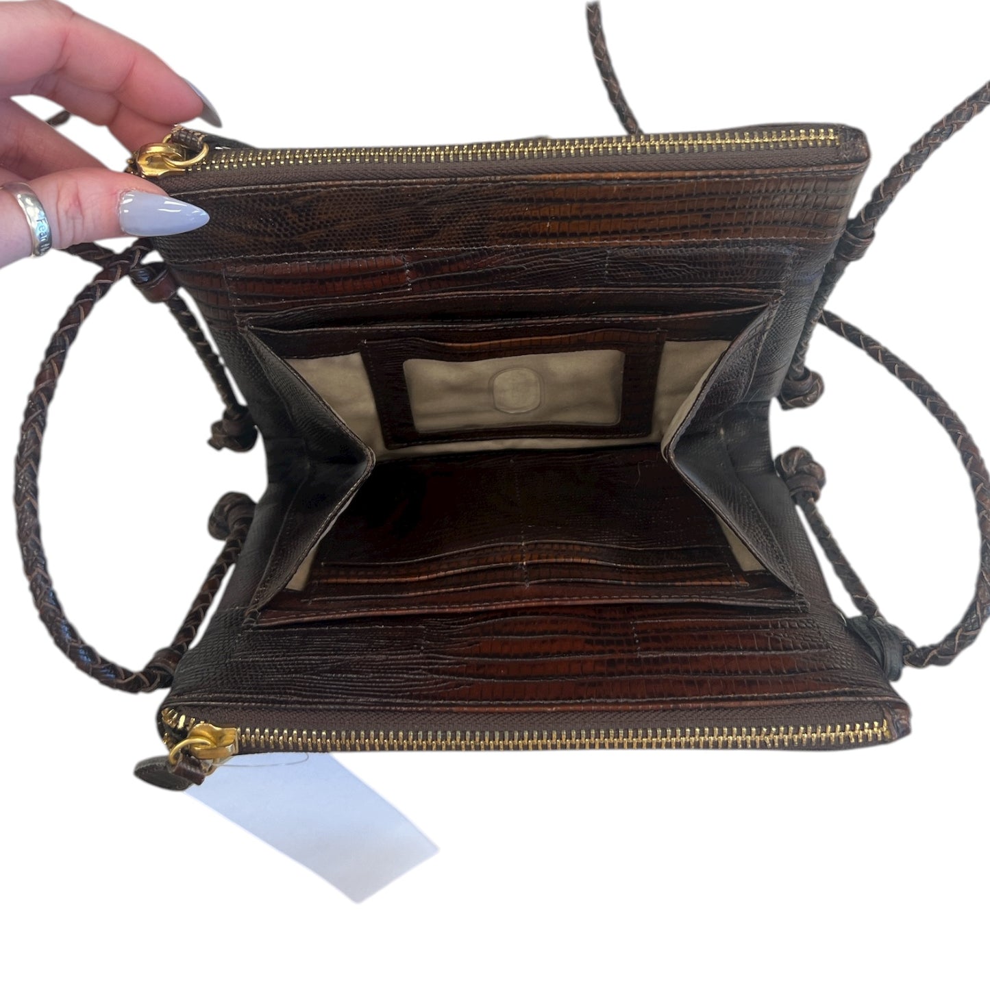 Crossbody Designer By Brahmin In Brown, Size:Small