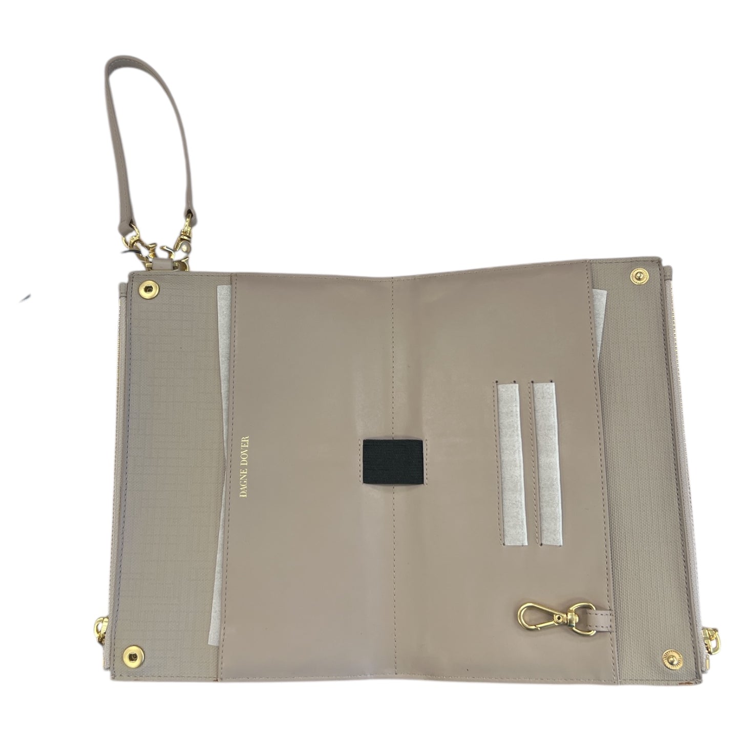 Wristlet Leather By Cmb In Taupe, Size:Large