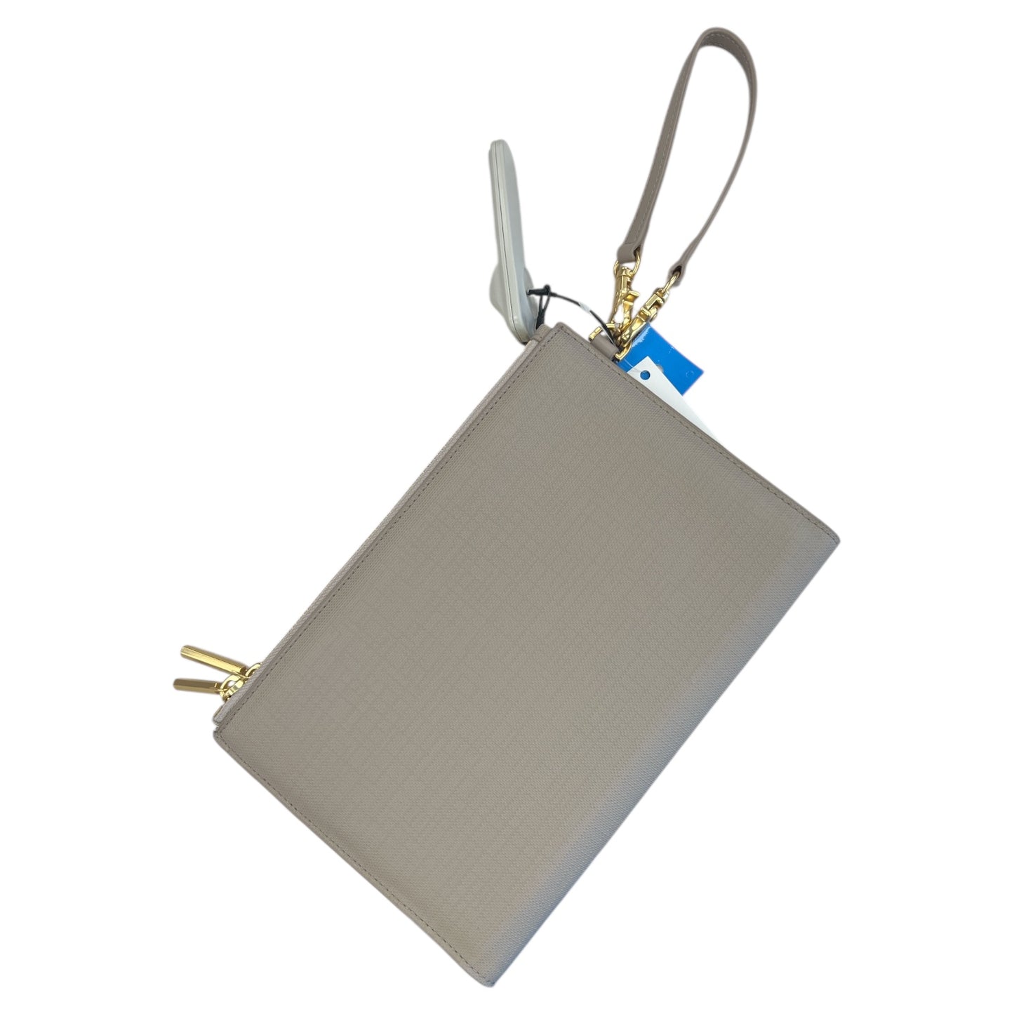 Wristlet Leather By Cmb In Taupe, Size:Large