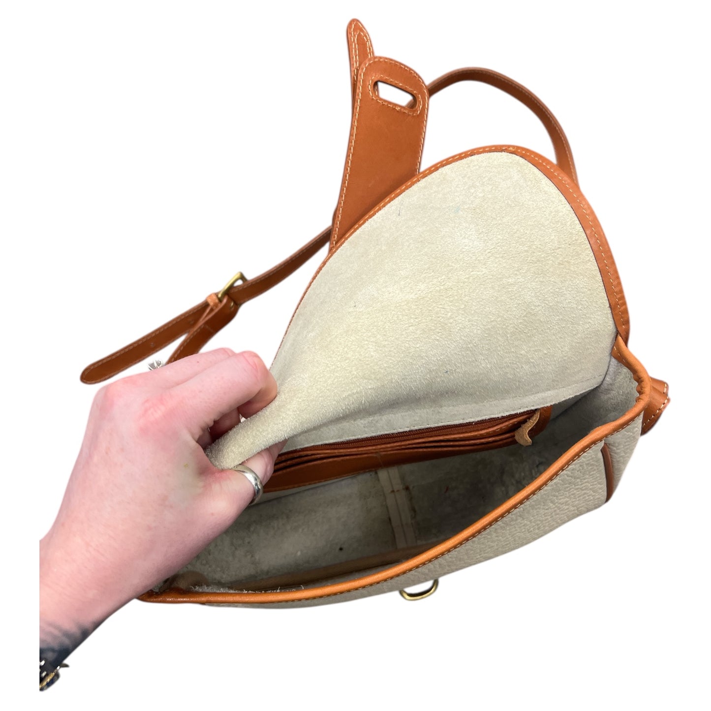 Crossbody Designer By Dooney And Bourke In Beige, Size:Medium