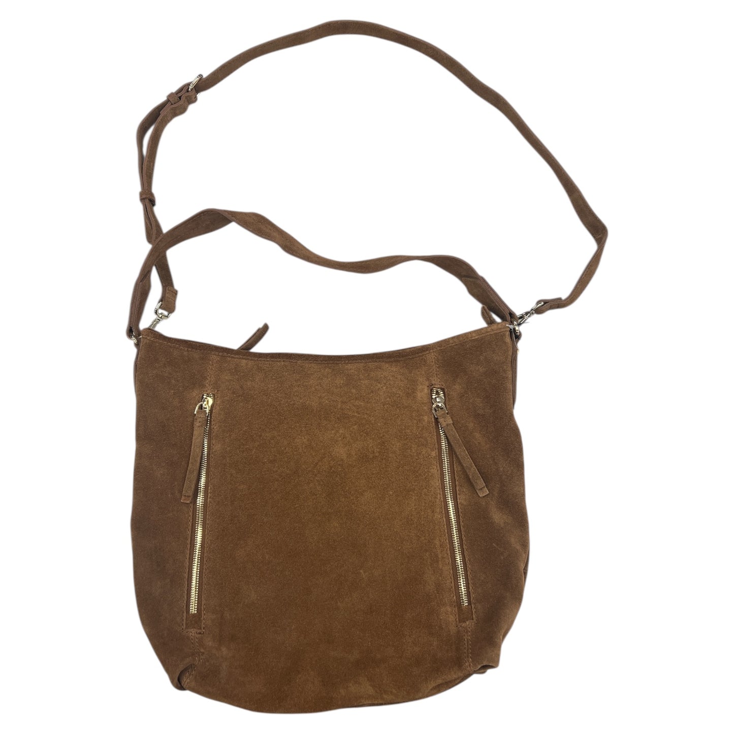 Handbag Leather By Clothes Mentor In Brown, Size:Medium