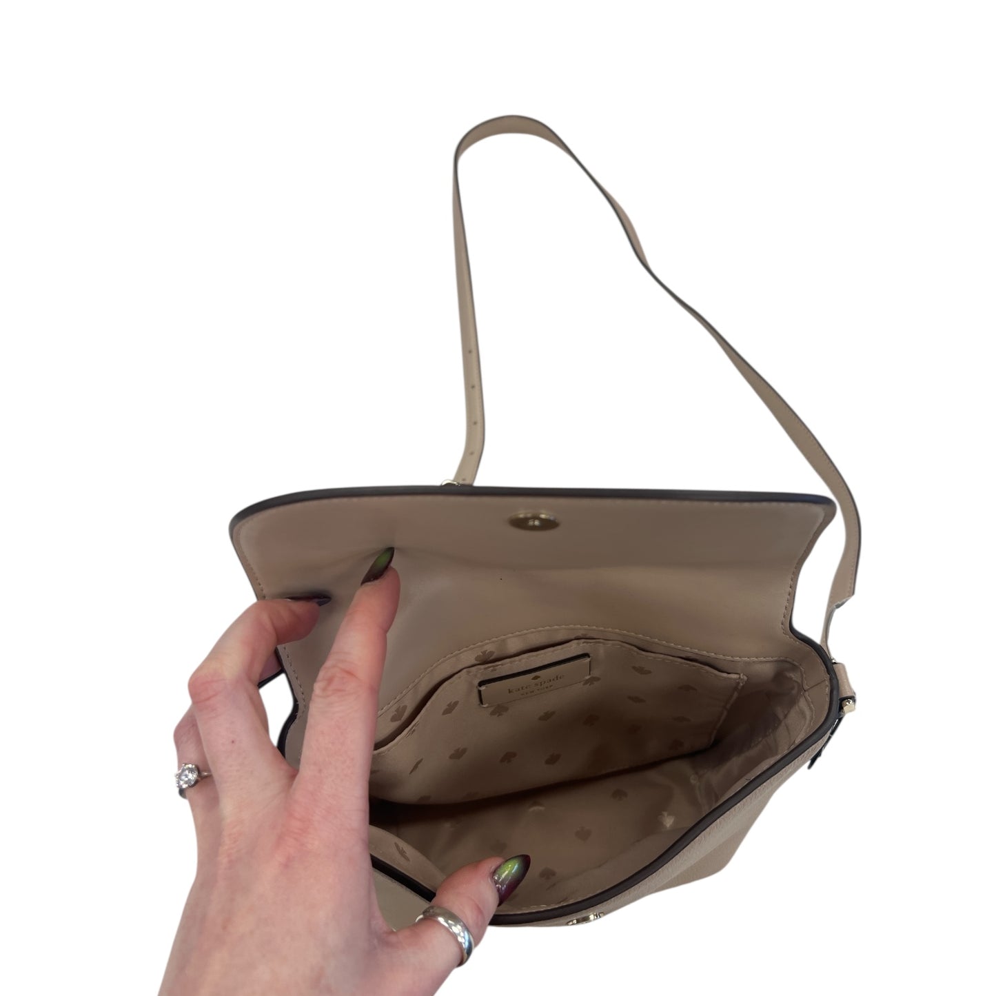 Crossbody Designer By Kate Spade In Taupe, Size:Medium