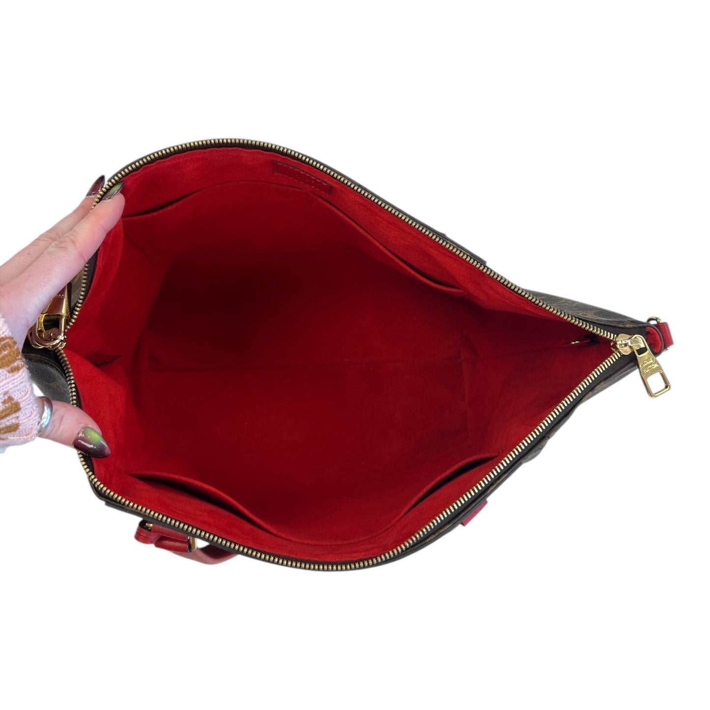 Handbag Luxury Designer By Louis Vuitton In Brown, Size:Large