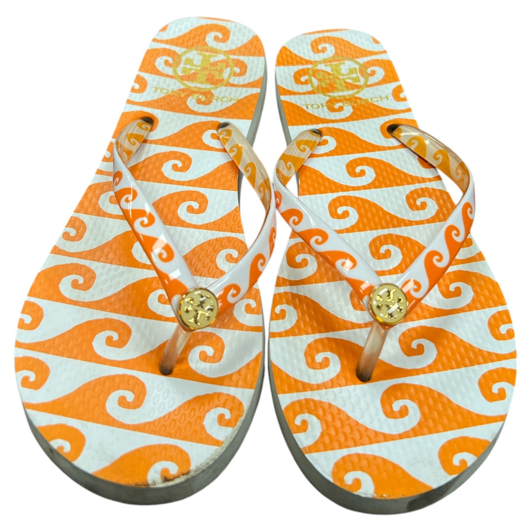 Sandals Designer By Tory Burch In Orange, Size:7