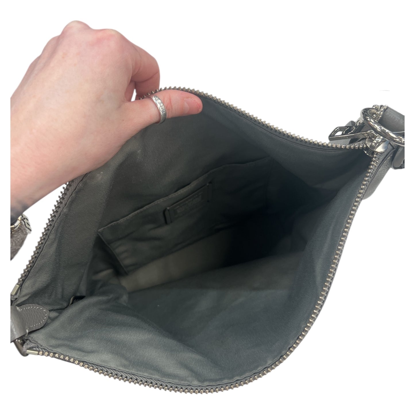 Handbag Designer By Coach In Grey, Size:Large