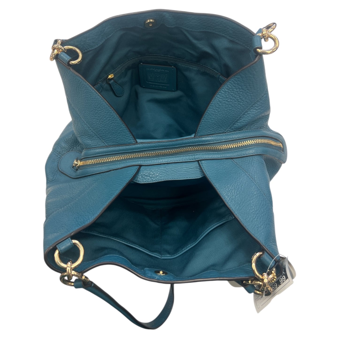 Handbag Designer By Coach In Blue, Size:Large