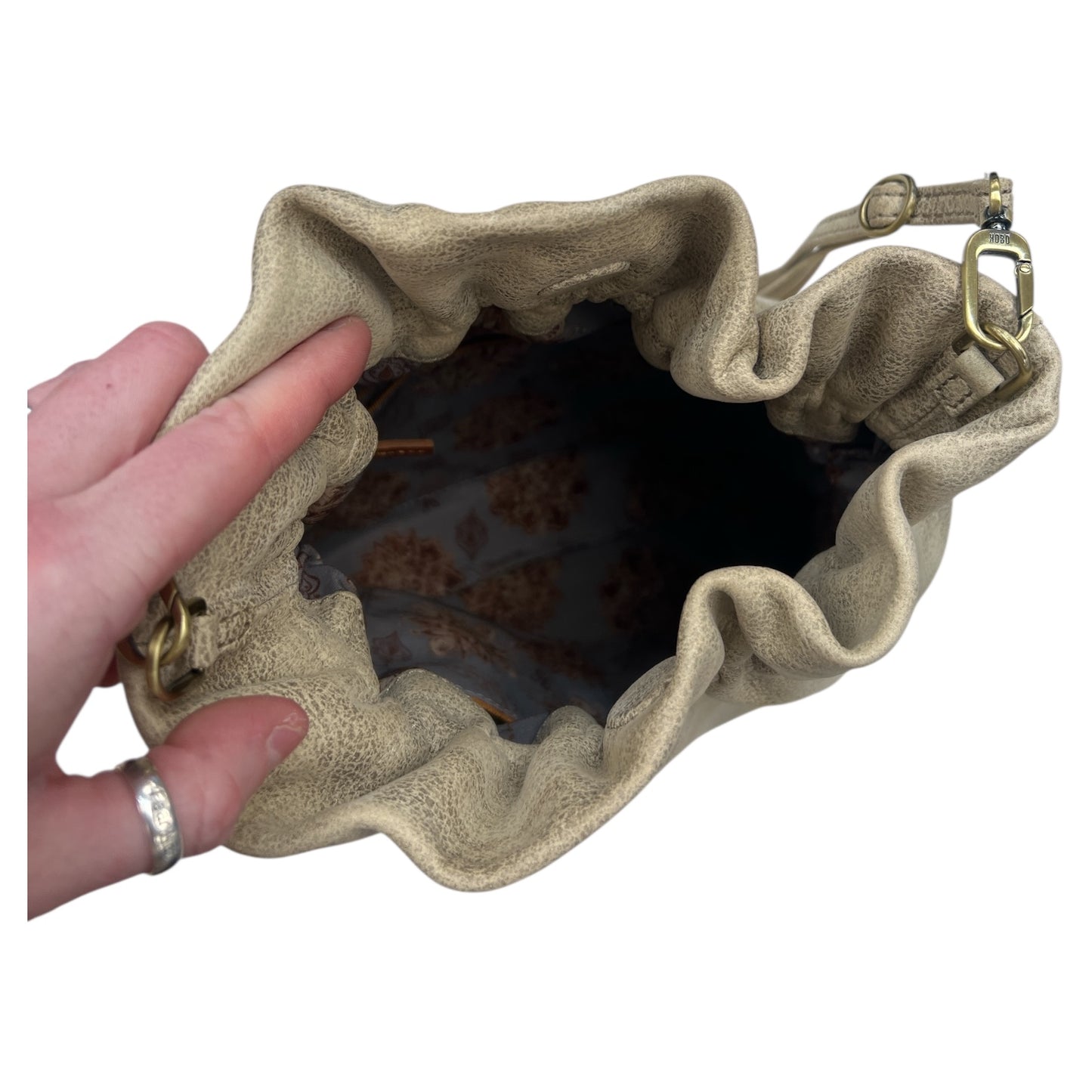 Crossbody Leather By Hobo Intl In Cream, Size:Small