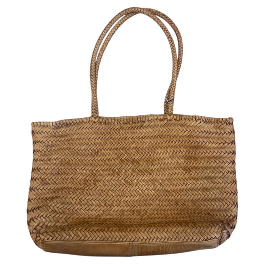 Handbag Leather By Clothes Mentor In Tan, Size:Large