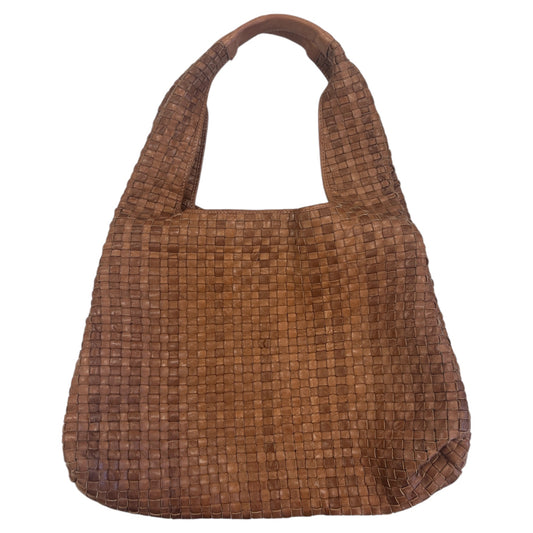 Handbag Leather By Clothes Mentor In Brown, Size:Large