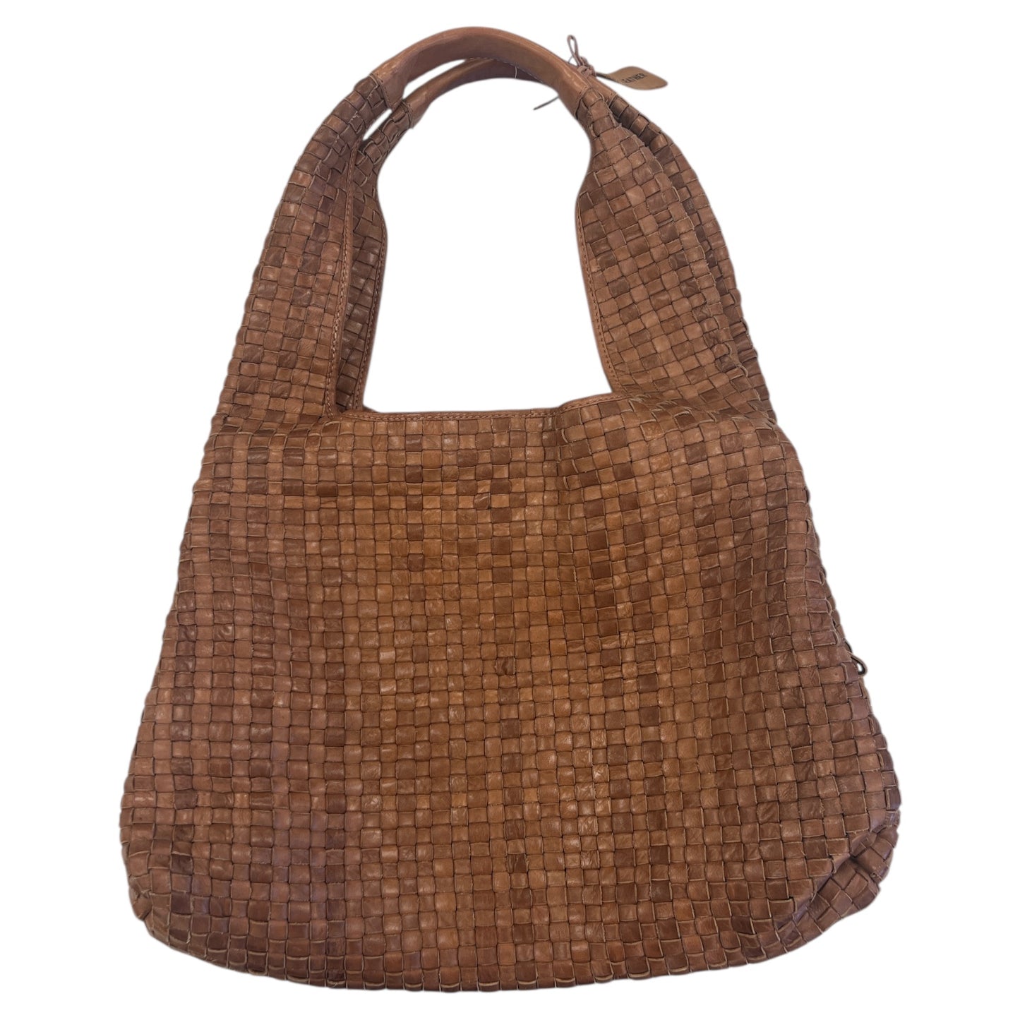 Handbag Leather By Clothes Mentor In Brown, Size:Large