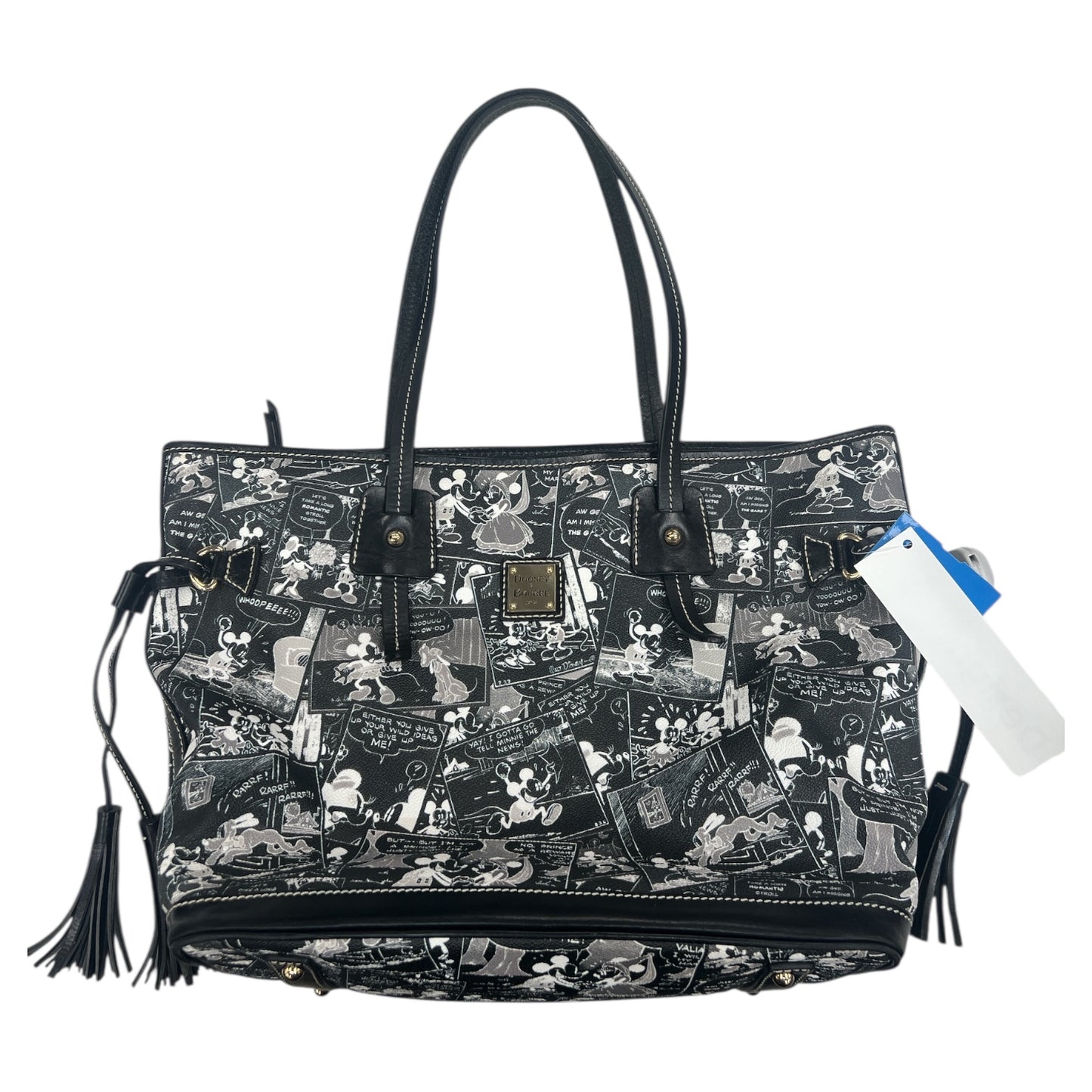 Handbag Designer By Dooney And Bourke In Black & White, Size:Medium