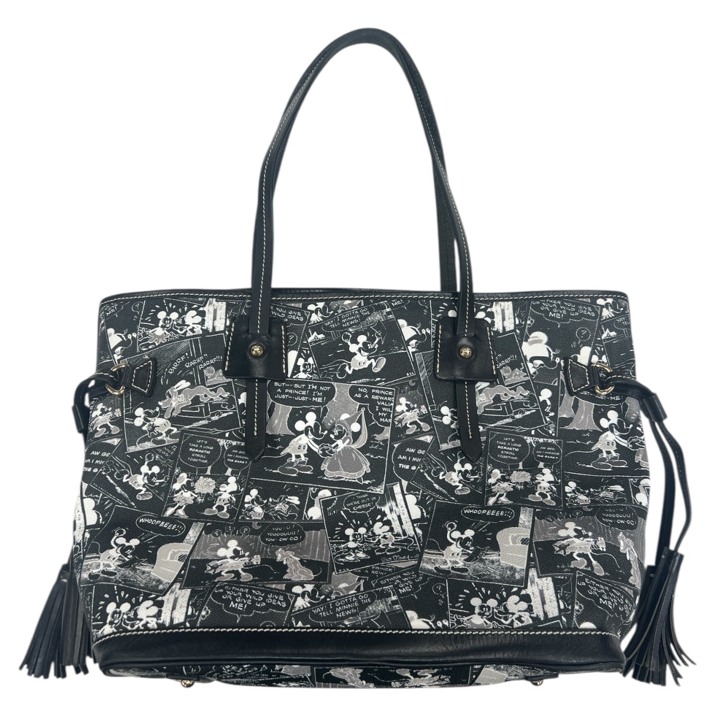 Handbag Designer By Dooney And Bourke In Black & White, Size:Medium