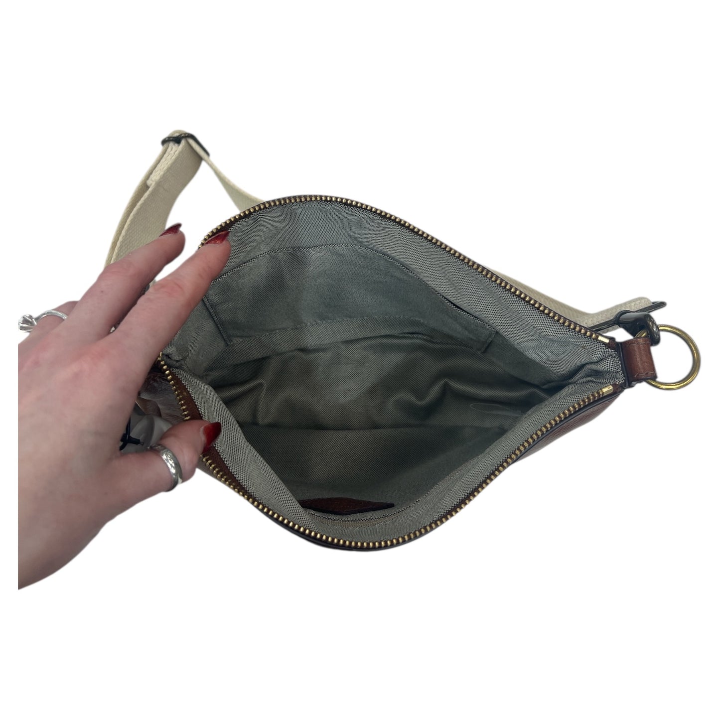 Crossbody Leather By Fossil In Brown, Size:Medium