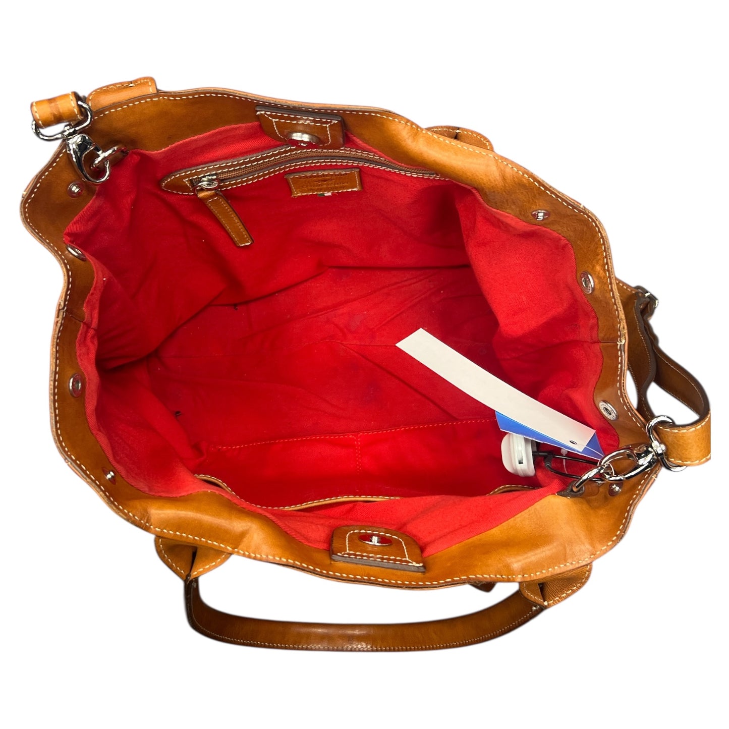 Handbag Leather By Cmb In Brown, Size:Large