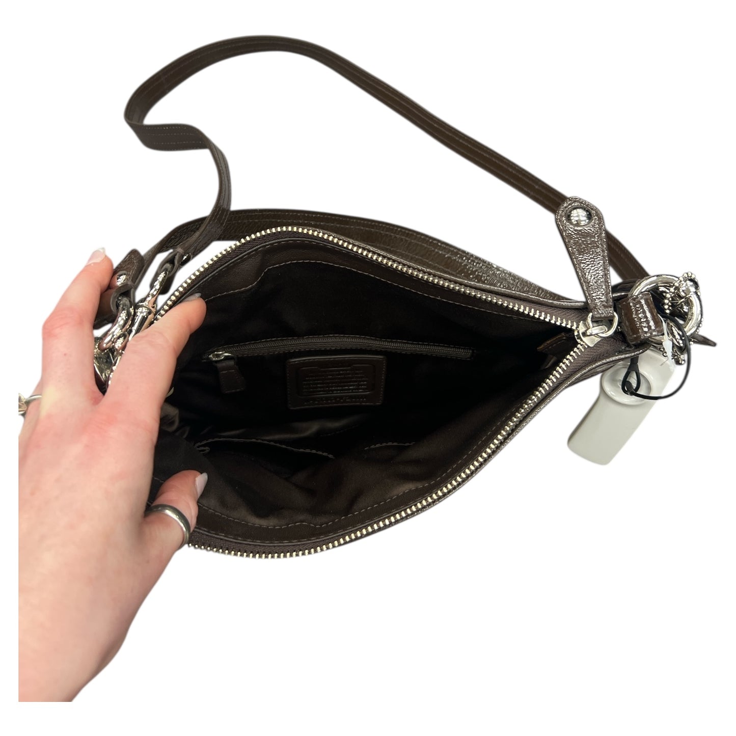 Crossbody Designer By Coach In Tan, Size:Medium