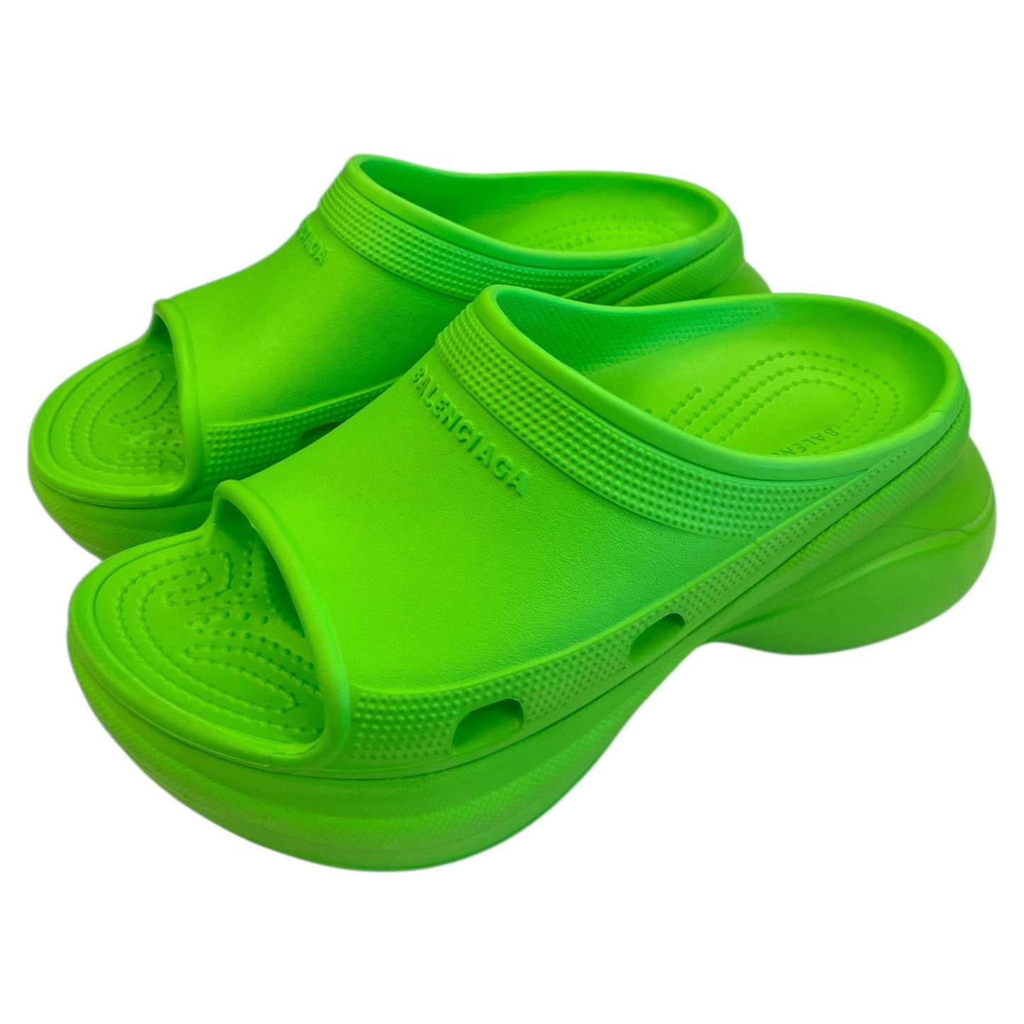 Sandals Luxury Designer By Balenciaga In Green, Size:8