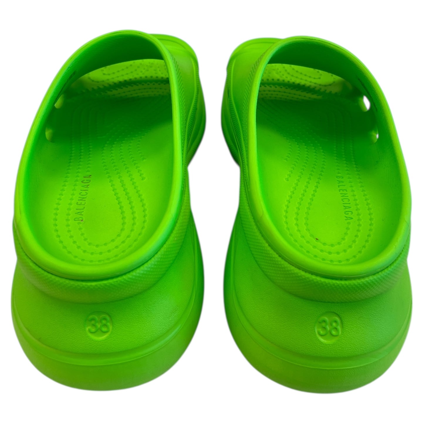 Sandals Luxury Designer By Balenciaga In Green, Size:8