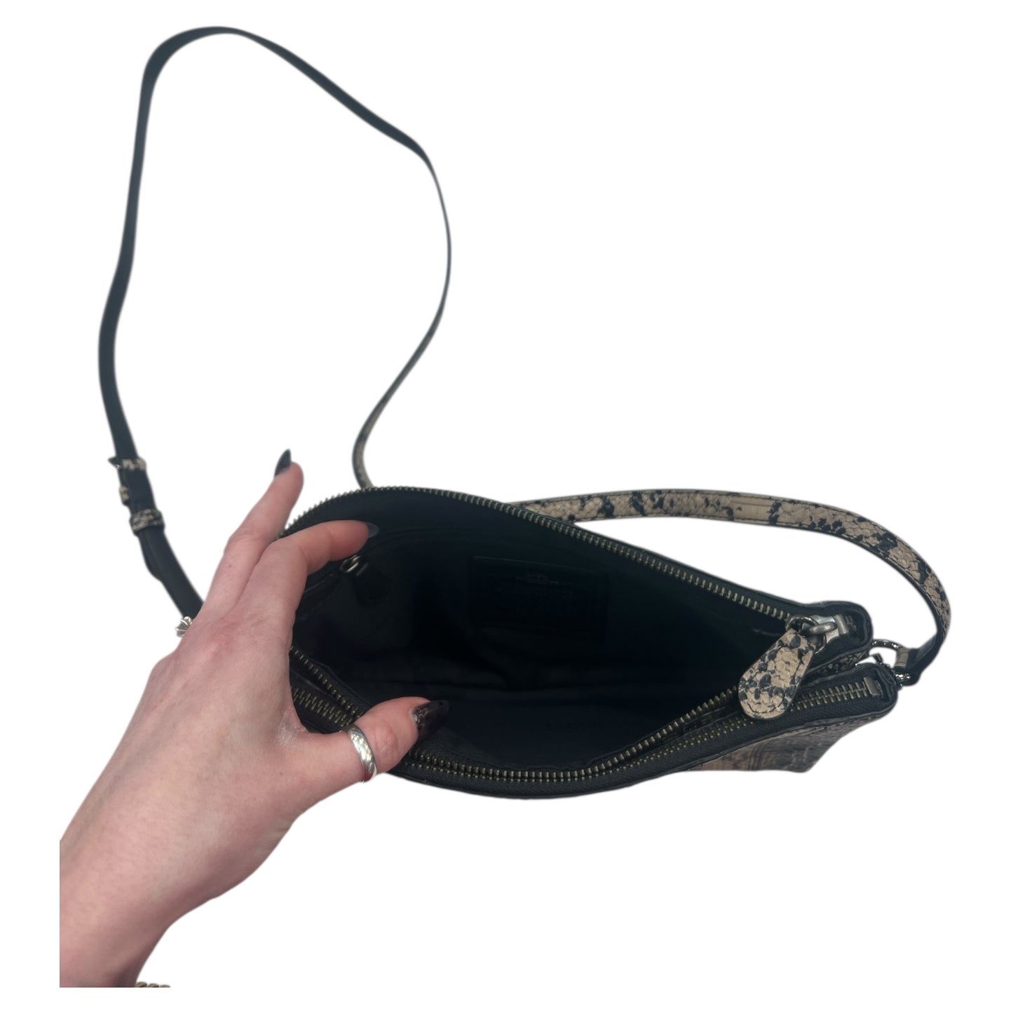 Crossbody Designer By Coach In Snakeskin Print, Size:Medium