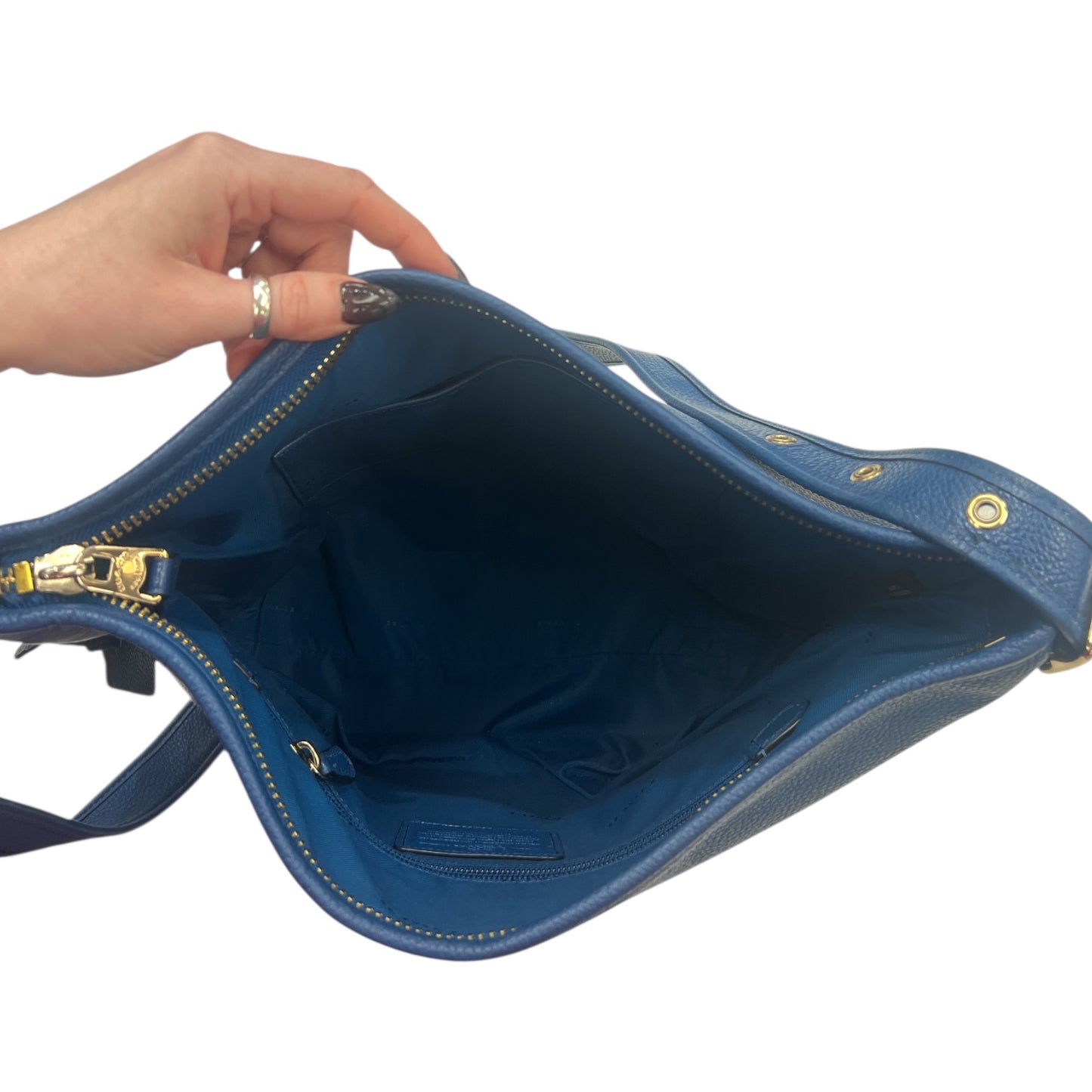 Handbag Designer By Coach In Blue, Size:Large