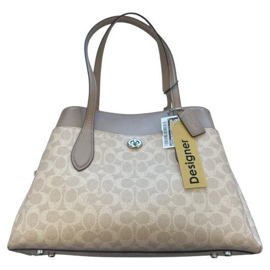 Handbag Designer By Coach In Tan, Size:Large