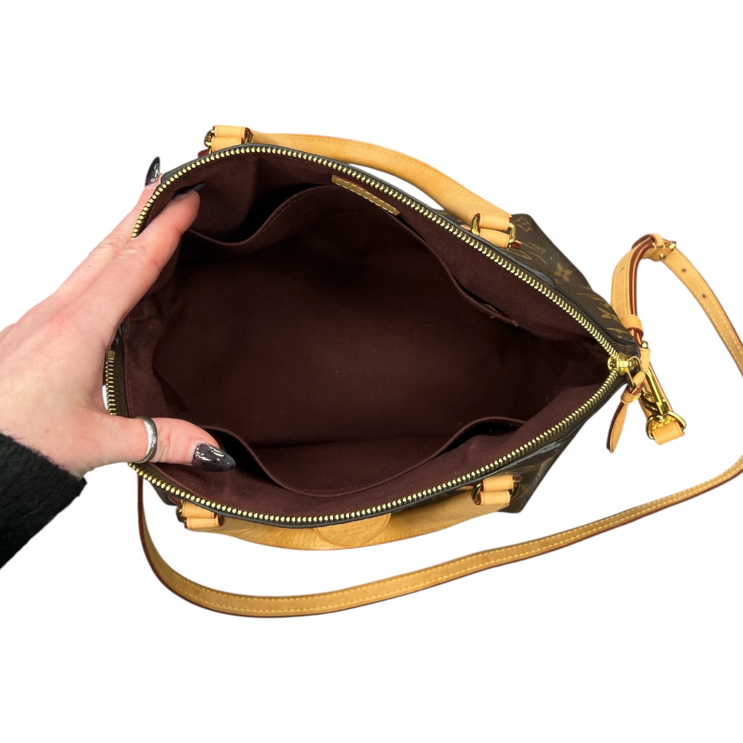 Handbag Luxury Designer By Louis Vuitton In Brown, Size:Large