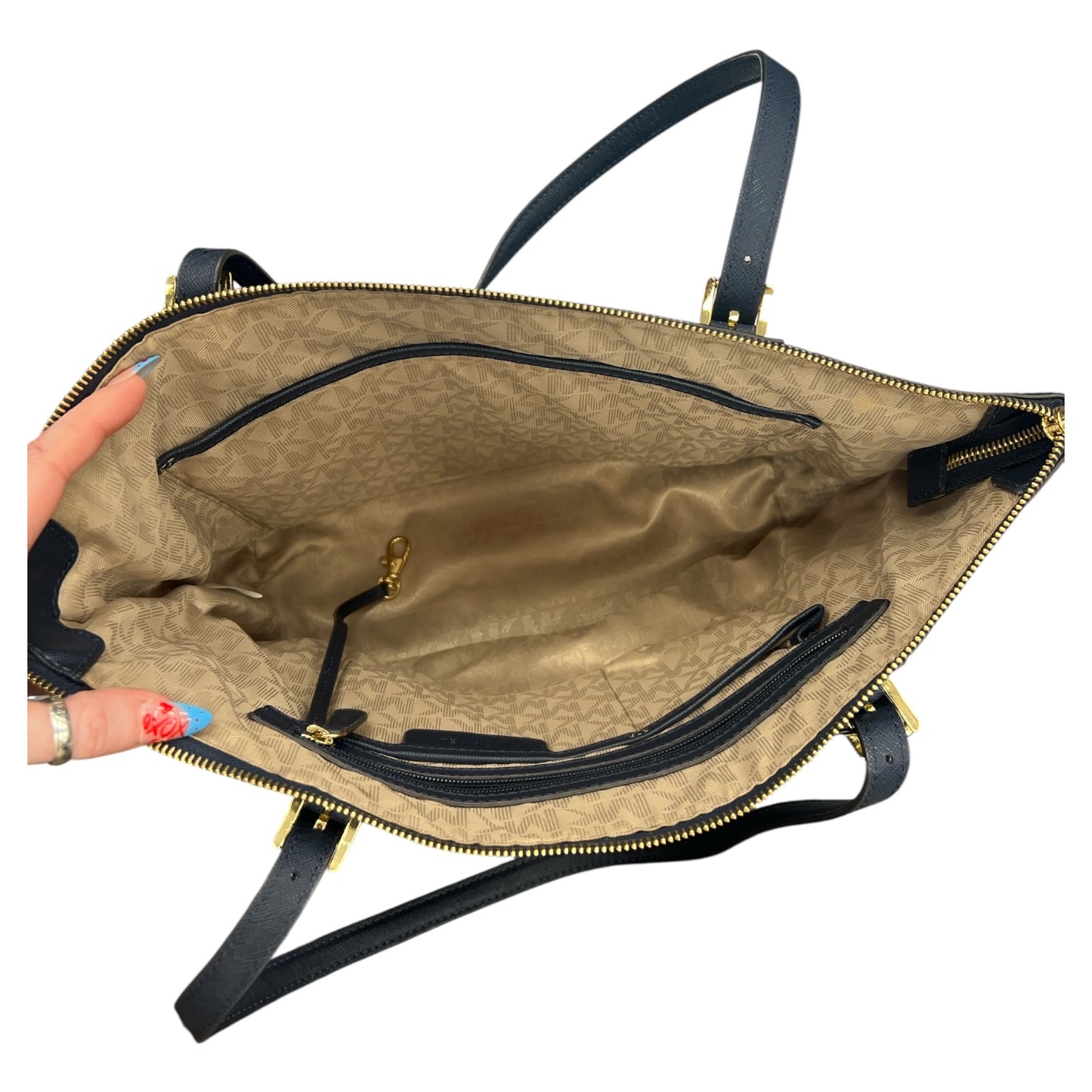 Handbag Designer By Michael Kors In Blue, Size:Large