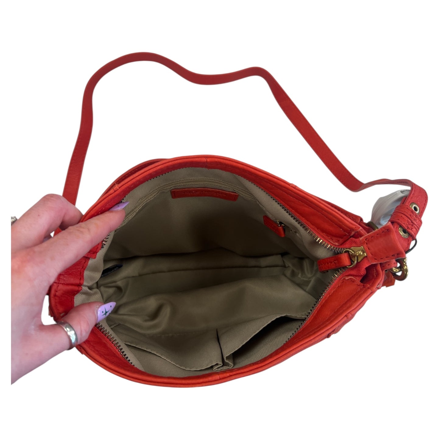 Crossbody Leather By American In Orange, Size:Large