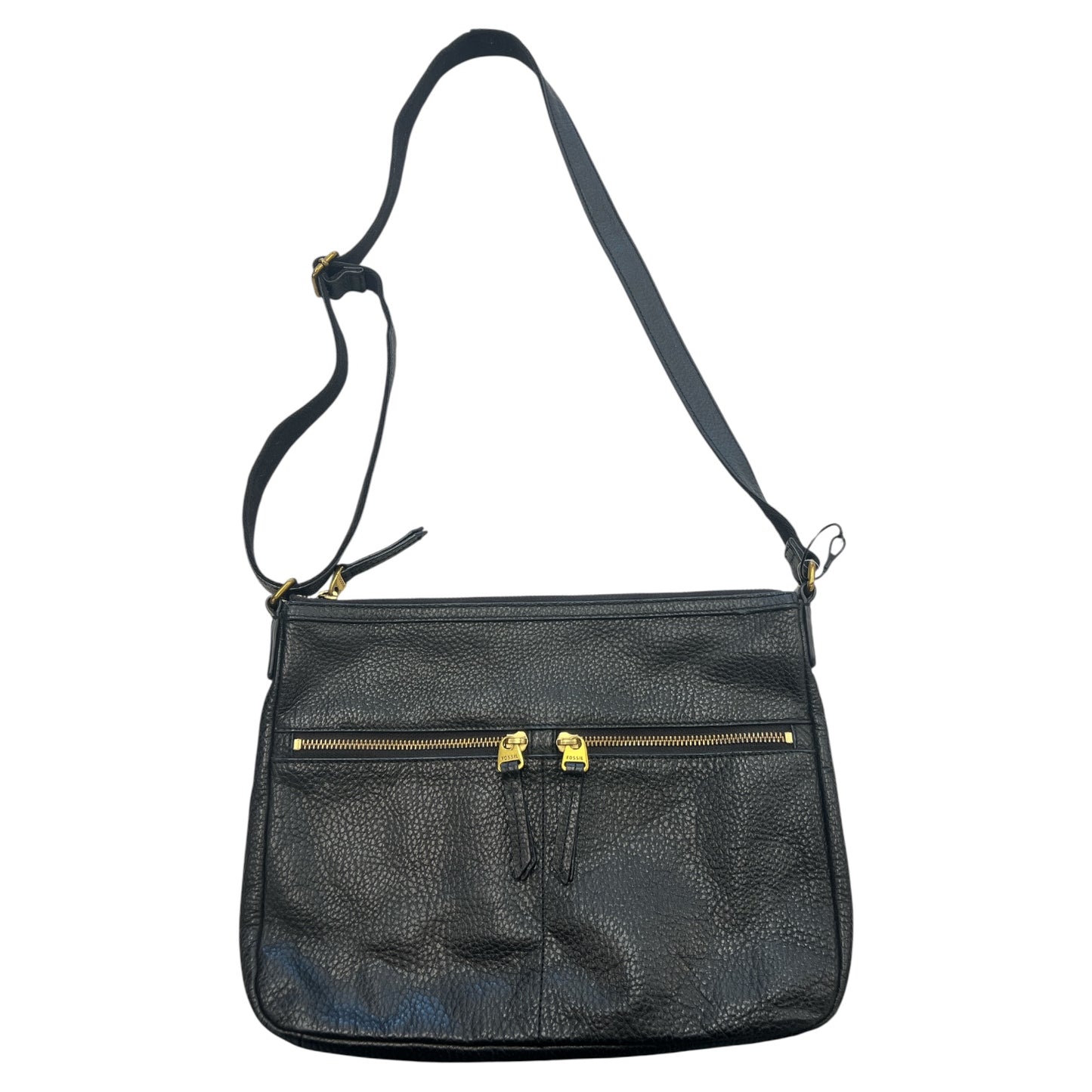 Crossbody Leather By Fossil In Black, Size:Medium
