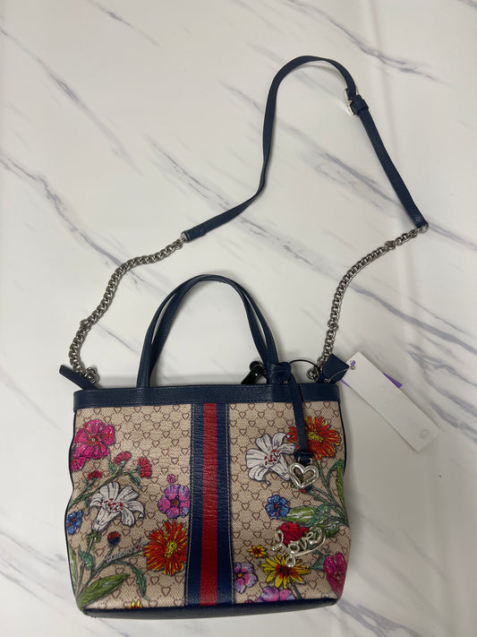 Women's LC Lauren Conrad Tan Floral Cross Body Hand Bag Purse